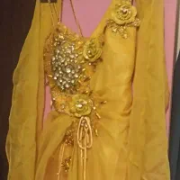 لباس دنباله داررنگ نباتی سایز38