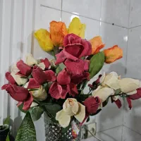 چندشاخه گل مصنوعی رز و لاله قابل شستشو