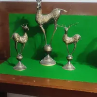 3عدد گوزن برنجی سنگین وزن عتیقه