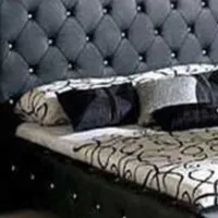 سرویس خواب دونفره تاج چرم در حد نو با تشک