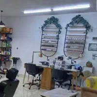 میز ناخن  دونفره با فن آیینه و تخت مژه