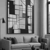 تابلو مینیمال سیاه و‌سفید، نقاشی دیواری مدرن|تابلو، نقاشی، عکس|تهران, مهران (سیدخندان)|دیوار