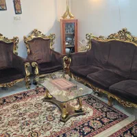 مبل چوبی ۷ نفره و دو میزبان و پایه میز ناهار خور|مبلمان خانگی و میز عسلی|تهران, مجیدآباد|دیوار