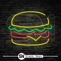 تابلو نئون فست فود و رستوران ، تابلو راهنما|ریسه و چراغ تزئینی|قزوین, |دیوار