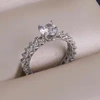 انگشتر حلقه و پشت حلقه جواهر تمام نقره تکتاش نشون|بدلیجات|تبریز, |دیوار