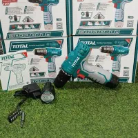 دریل شارژی توتال اصلی اکبند ۲ باطری با لوازم