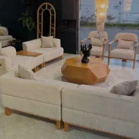 مبــل کــد ۲۲ با جلو مبلی مکعبی چوب / راحــتی