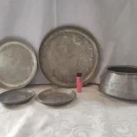 وسایل قدیمی انتیک قاجاری چراغ مس چاقو