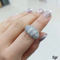 انگشتر نقره باگت خور پرنس جواهری آب طلا بدون اجرت۴|بدلیجات|تبریز, |دیوار