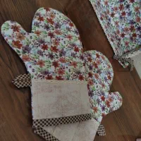 دوخت سرویس آشپزخانه جهیزیه عروس|سفره، حوله، دستمال آشپزخانه|یزد, |دیوار