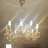 لوسترلوستر کریستال ده شاخه سالم فروش فوری زیر قیمت|لوستر و چراغ آویز|گرمدره, |دیوار