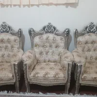 یک دست مبل سلطنتی ۹ نفر. چوب کامل ۷میلیون|مبلمان خانگی و میز عسلی|قم, شهرک مهدیه|دیوار
