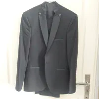 کت شلوار جلیقه مشکی با پیراهن سفید / کت تک مشکی