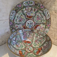 ظروف آنتیک سرویس گل مرغی  چایخوری میوه خوری   قوری