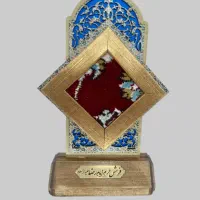 تندیس فرش حرم پایه چوبی رومیزی|مجسمه، تندیس، ماکت|مشهد, حضرت حجت|دیوار