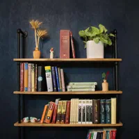 کتابخانه و شلف چوبی|کتابخانه، شلف، قفسه‌های دیواری|تهران, فلسطین (میدان انقلاب)|دیوار