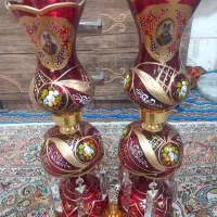 یک جفت شمعدان شیشه ای 50سانتی