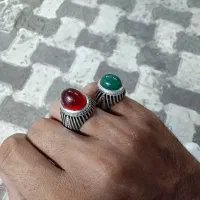 دو عدد انگشتر نقره رکاب سلطنتی