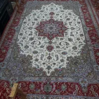 یک جفت فرش دستباف کاشان گل ابریشمی (خسروزاد)