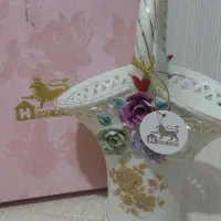 عتیقه گلدان طلاکوب