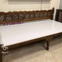 ست مبل ۷نفره چوبی+تخت چوبی+عسلی و میز وسط|مبلمان خانگی و میز عسلی|ساری, |دیوار