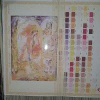 تابلو فرش به همراه نخ و ابریشم همراه دار قالی