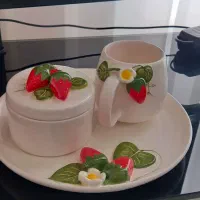 ست توت فرنگی دست ساز سرامیکی