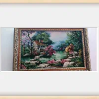 تابلو فرش دست بافت چله ابریشم