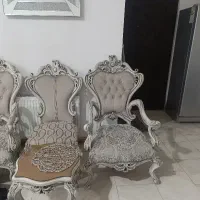 مبل استیل 7نفره با دو تا میزبان