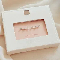 گوشواره نقره نگین زیرکنیا مدل سفید