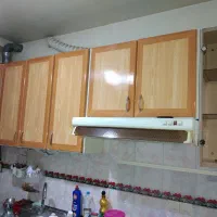 کابینتهای فلزی سالم با سینک و هود و آبچکان