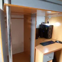 تخت دوطبقه MDF ضخیم + میز و کمد با طراحی مدرن|تخت و سرویس خواب|اصفهان, دارک|دیوار