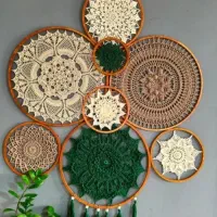 بافت ماندالا دیوار کوب و رومیزی و فرشینه