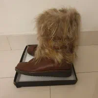 نیم بوت چرم قهوه ای