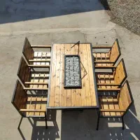 میز و صندلی آتش دان و سایبان چتری|میز و صندلی غذاخوری|خاوران, |دیوار