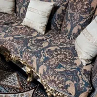 مبلمان سلطنتی ۹نفره به رنگ قهوه ایی وطلایی|مبلمان خانگی و میز عسلی|شیراز, شهرک ترکان|دیوار