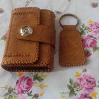 جا کارتی زیپ دار ، چرم ، دکمه ای
