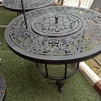 میز آتشدان چدنی و صندلی برگی درجه یک