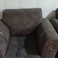 مبل راحتی ۷ نفر توسی طلایی پایه فلزی|مبلمان خانگی و میز عسلی|قم, دروازه ری|دیوار