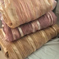 پرده های سالم و تمیز حریر و جنس چروک