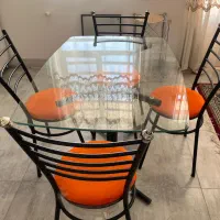 میز نهار خوری شیشه ای