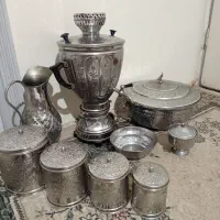 سرویس نه تیکه سماور گازی کنده کاری شده|سماور، چایساز، قهوهساز|مشهد, هفده شهریور|دیوار