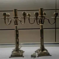 شمعدان برنجی و شمعدان مر مر