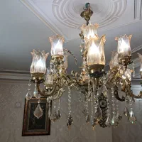 دو عدد لوستر برنز ۶ شاخه ۱۲ شعله