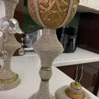 شمعدان و شکلات خوری ۳تیکه تمام نگین|صنایع دستی و سایر لوازم تزئینی|تهران, تسلیحات|دیوار