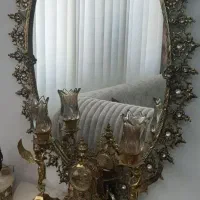 آیینه و شمعدان برنز