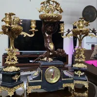ساعت شمعدان بزرگ برنز قدیمی درشت مجسمه برنزی|صنایع دستی و سایر لوازم تزئینی|تهران, اکباتان|دیوار