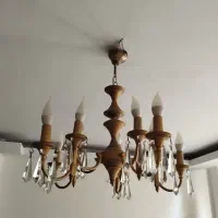 لوستر پنج شاخه 10 شعله برنج|لوستر و چراغ آویز|اندیشه, اندیشه فاز ۱|دیوار