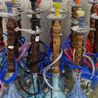 قلیان چوبی گردو و سایر وسایل