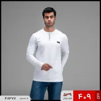 بلوز مردانه یقه گرد مردانه سفید